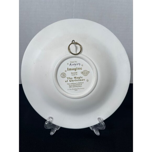 2001 Bradford Exchange The Magic of Christmas 3D Wall Plate “Imagine” #A0939 - Picture 4 of 5